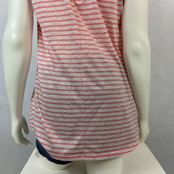 Calvin Klein Women's Top Scoop Neck Short Sleeve Striped Sz M Teardrop Back NWOT - Picture 6 of 8